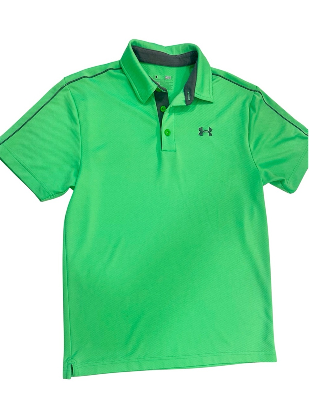Under Armour Bright Green Men's Athletic Polo with Dark Gray Trim